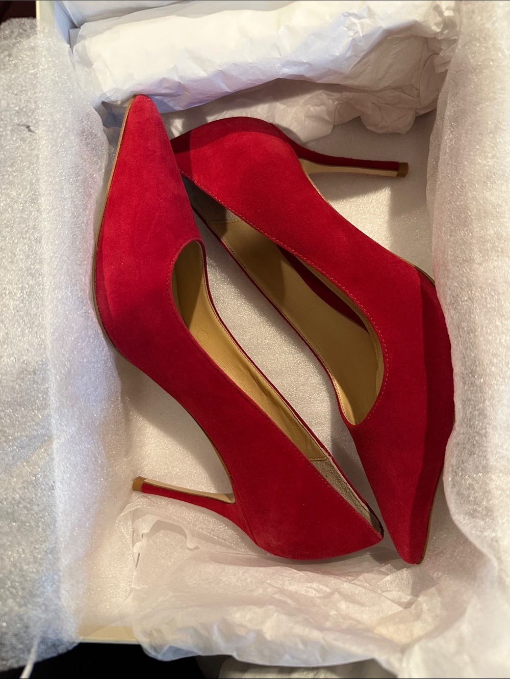 Marion Parke NIB Classic Pump 85 Red Suede size 36.5